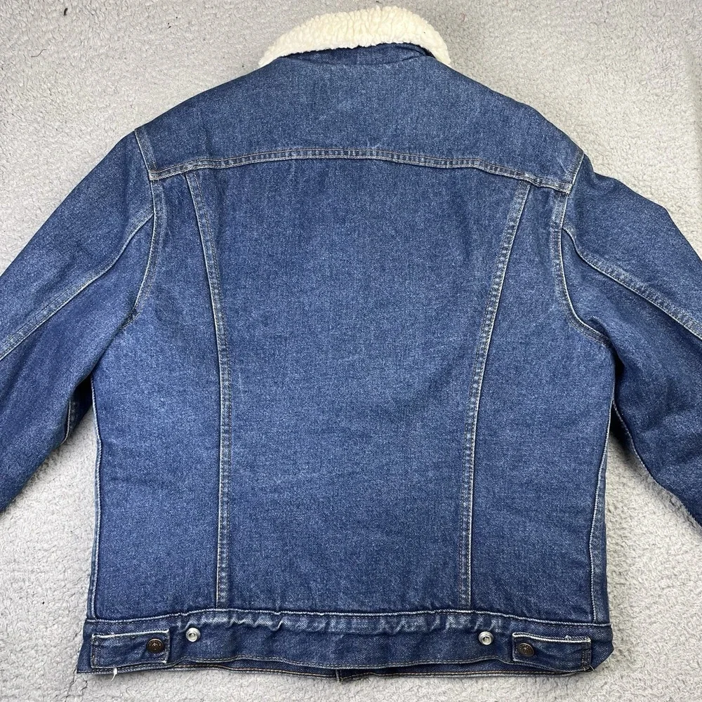 Vintage Levi's Denim Trucker Jacket Sherpa Lined USA 80's San Francisco Sz 42R